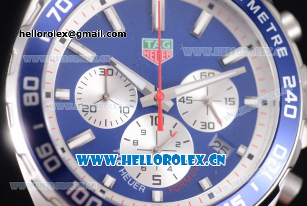 Tag Heuer Formula 1 Miyota Quartz Steel Case with Blue Dial and Blue Nylon Strap Stick Markers - Click Image to Close